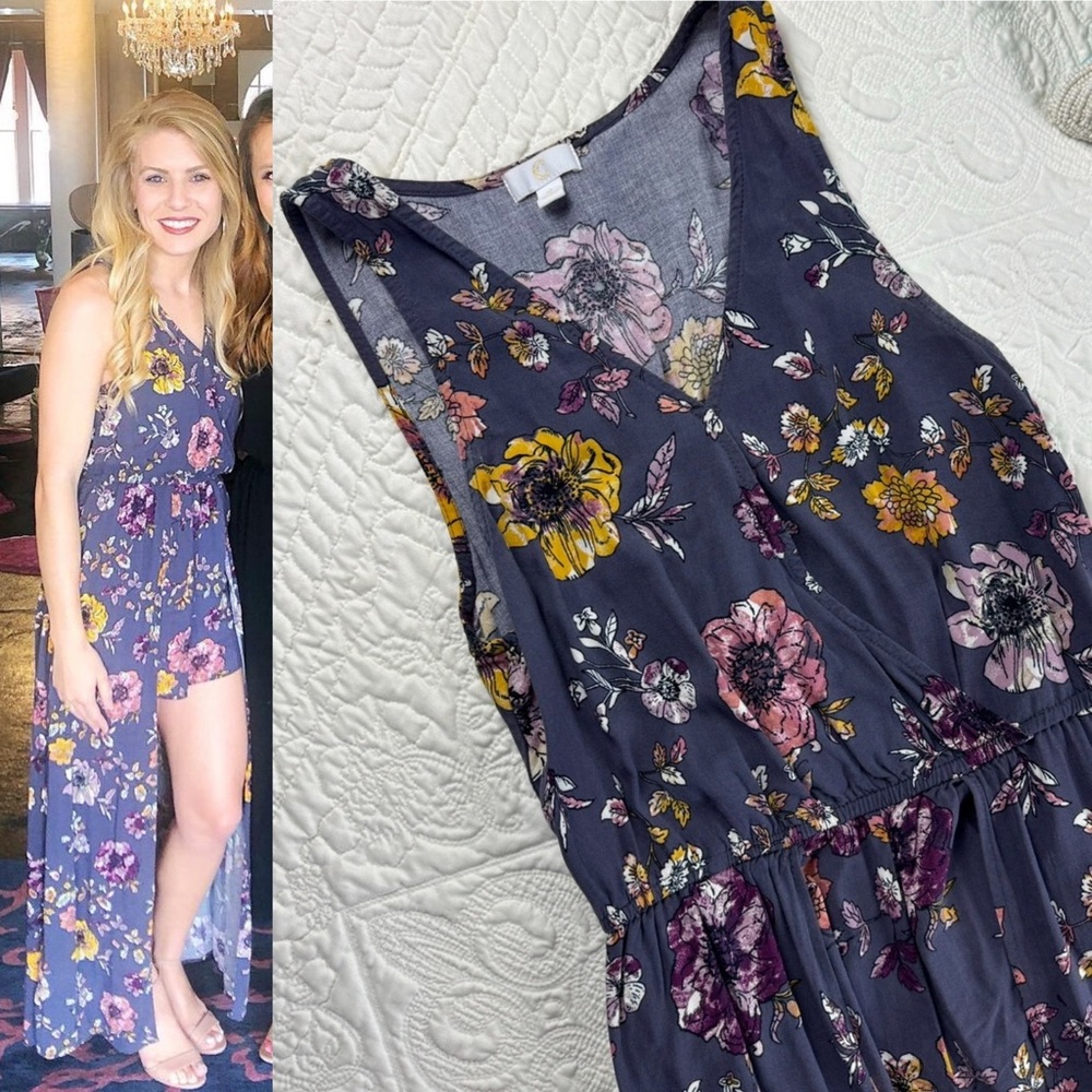 Charming Charlie Floral Romper Dress